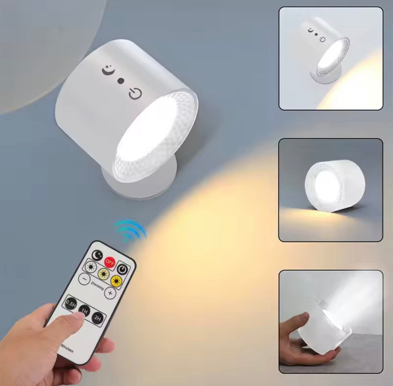 Lampe murale Led Double tête, commande tactile, télécommande rotative à 360 degrés, Recharge USB, veilleuse Portable sans fil pour chambre à coucher, lampe de lecture