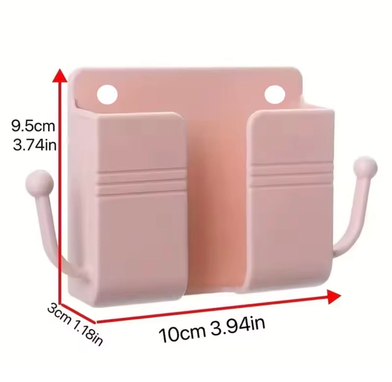 Support de téléphone mural adhésif avec crochets, boîte de rangement pour téléphone portable, télécommande, chambre, cuisine