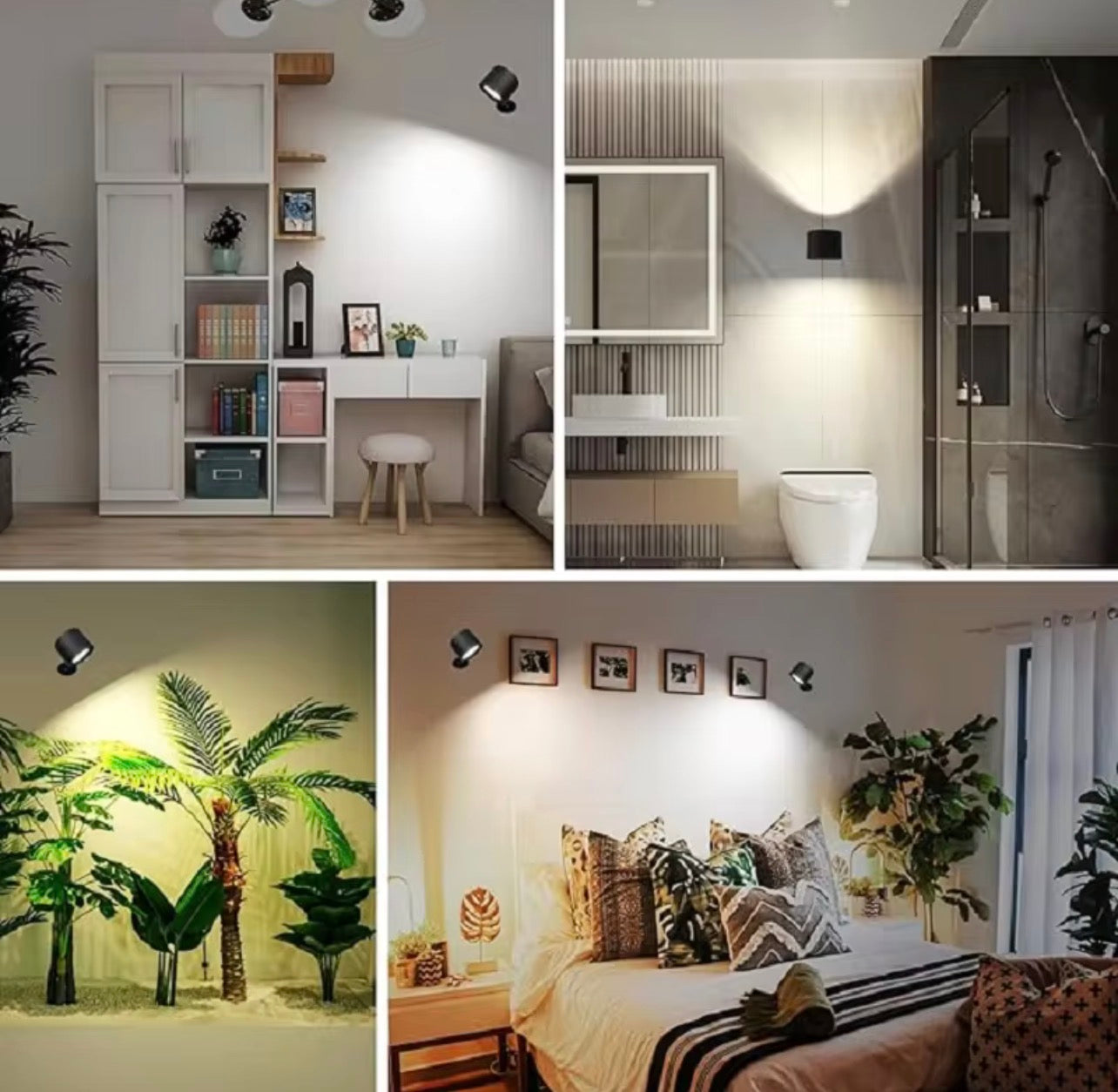 Lampe murale Led Double tête, commande tactile, télécommande rotative à 360 degrés, Recharge USB, veilleuse Portable sans fil pour chambre à coucher, lampe de lecture