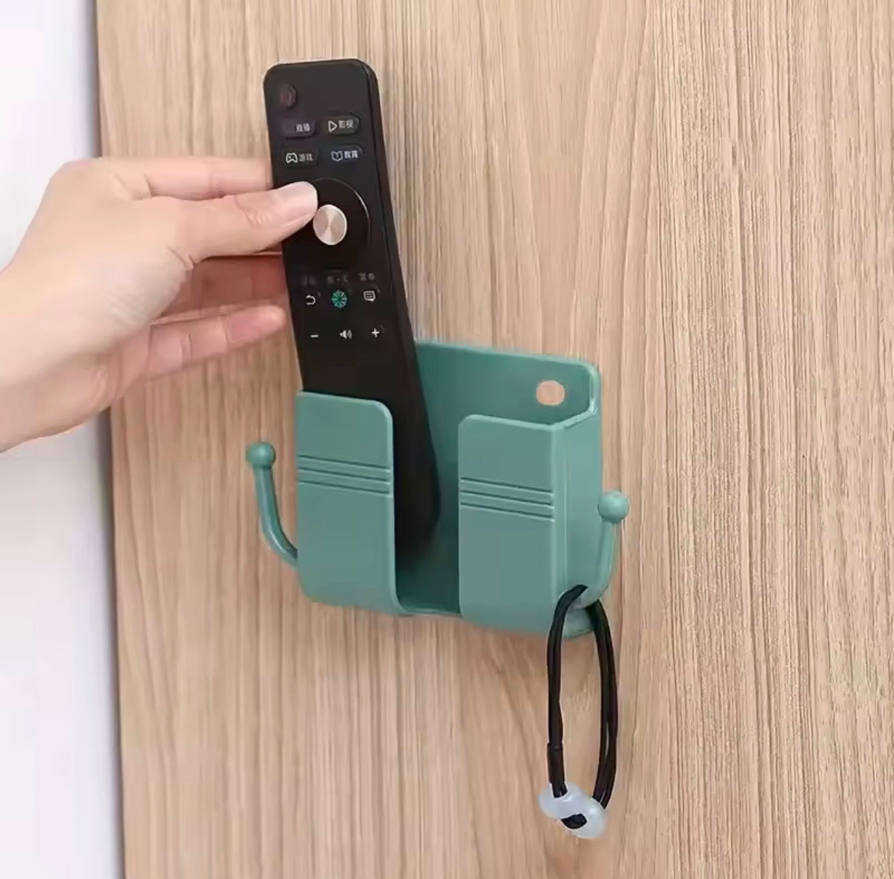 Support de téléphone mural adhésif avec crochets, boîte de rangement pour téléphone portable, télécommande, chambre, cuisine
